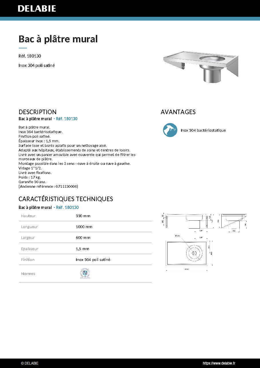 Fiche technique fournisseur