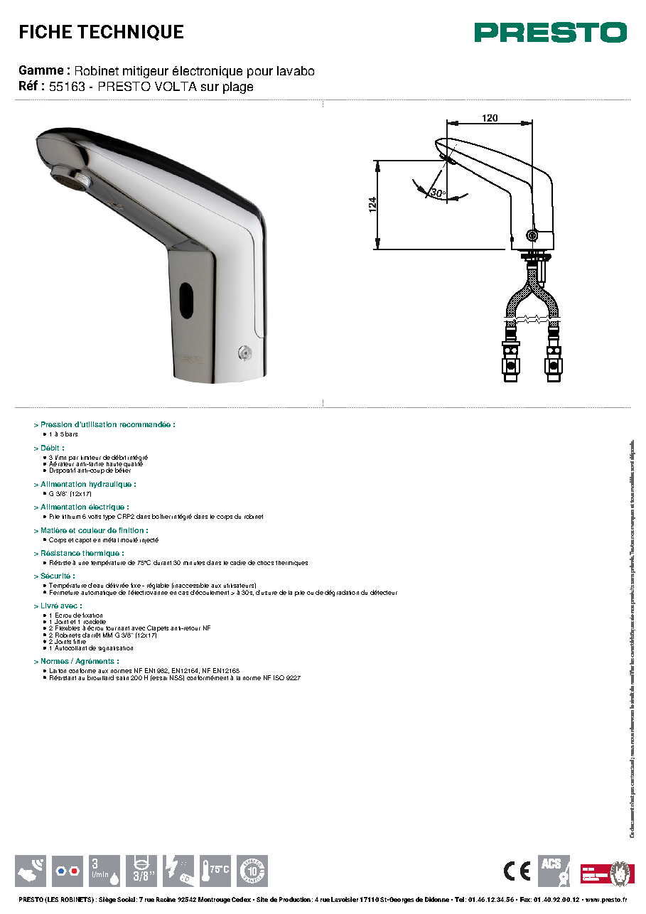 Fiche technique fournisseur