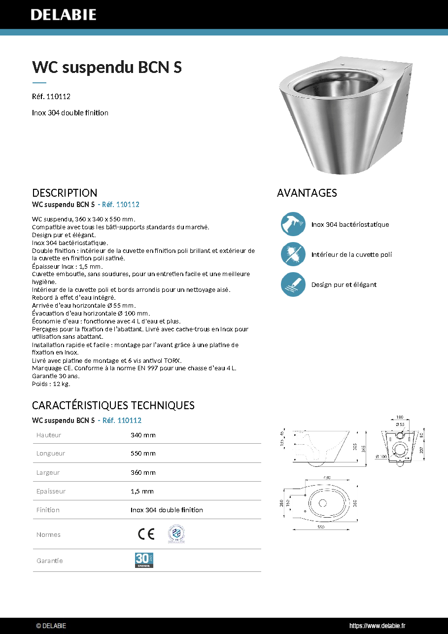 Fiche technique fournisseur