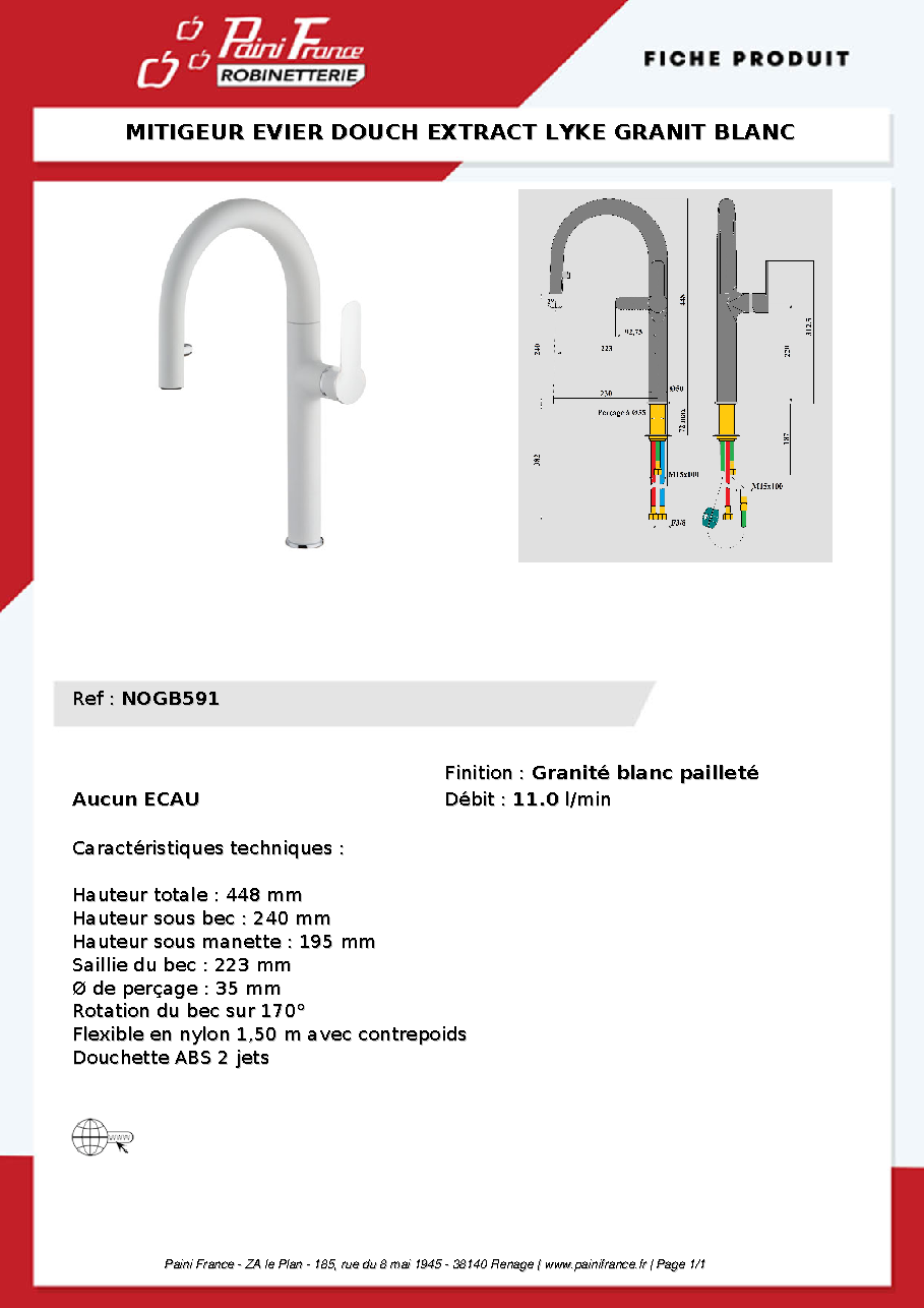 Fiche technique fournisseur