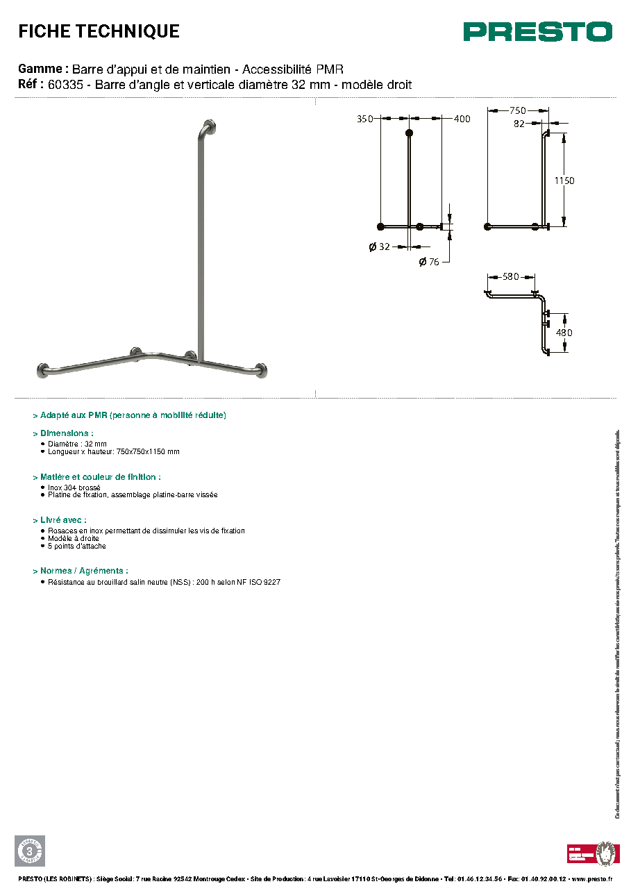 Fiche technique fournisseur