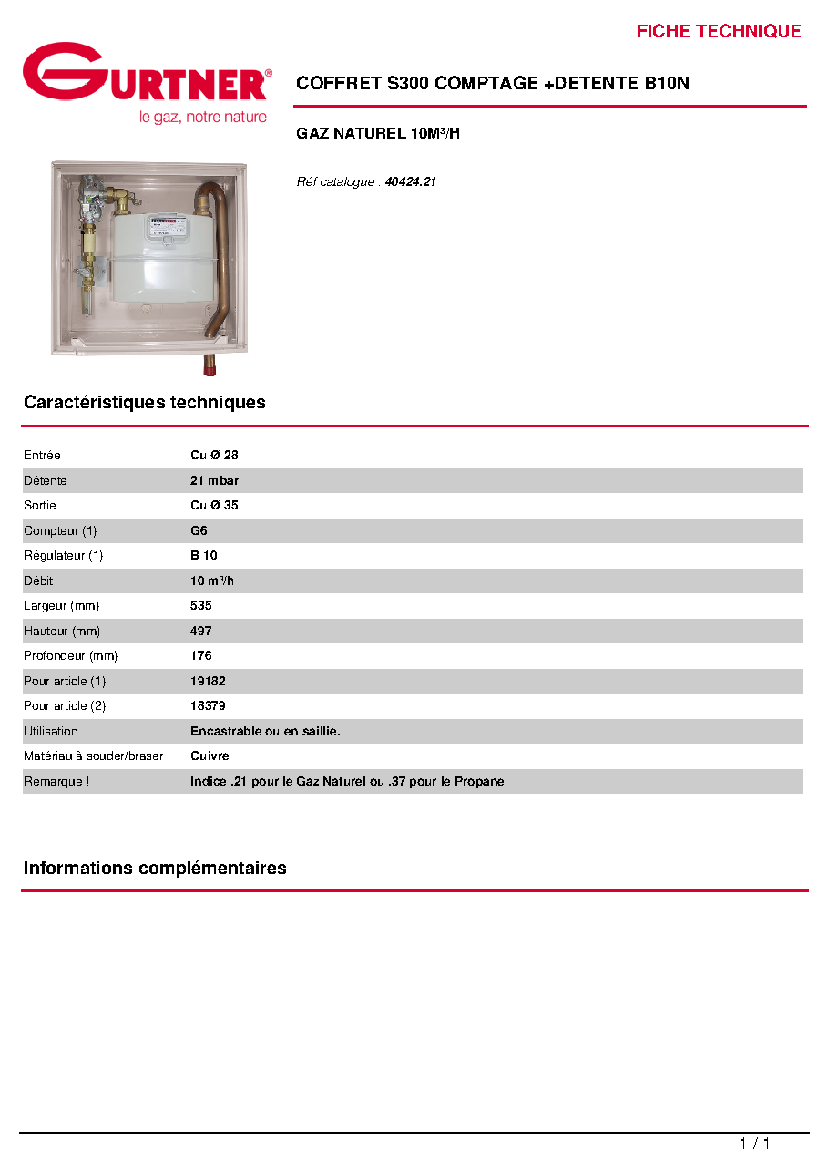 Fiche technique fournisseur