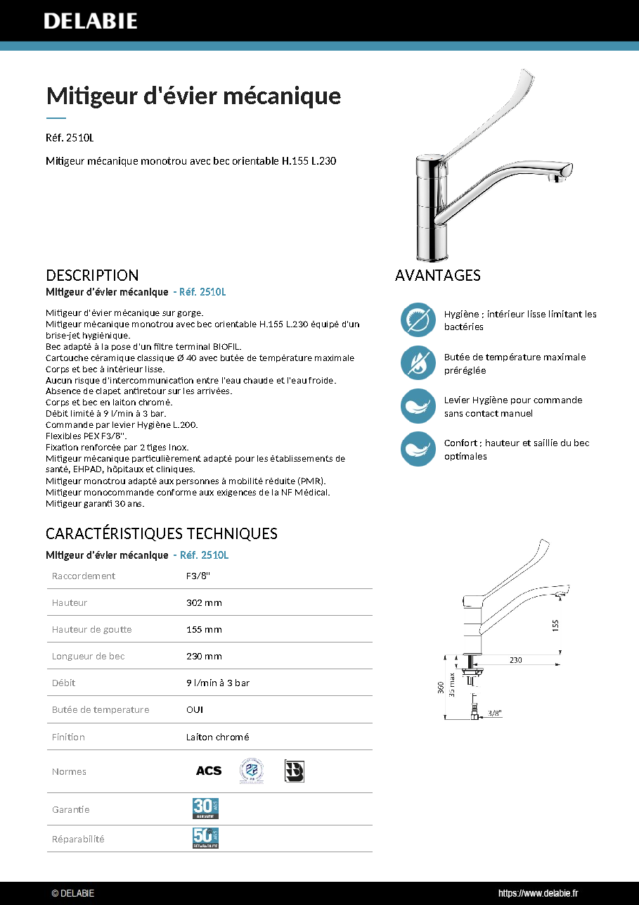 Fiche technique fournisseur