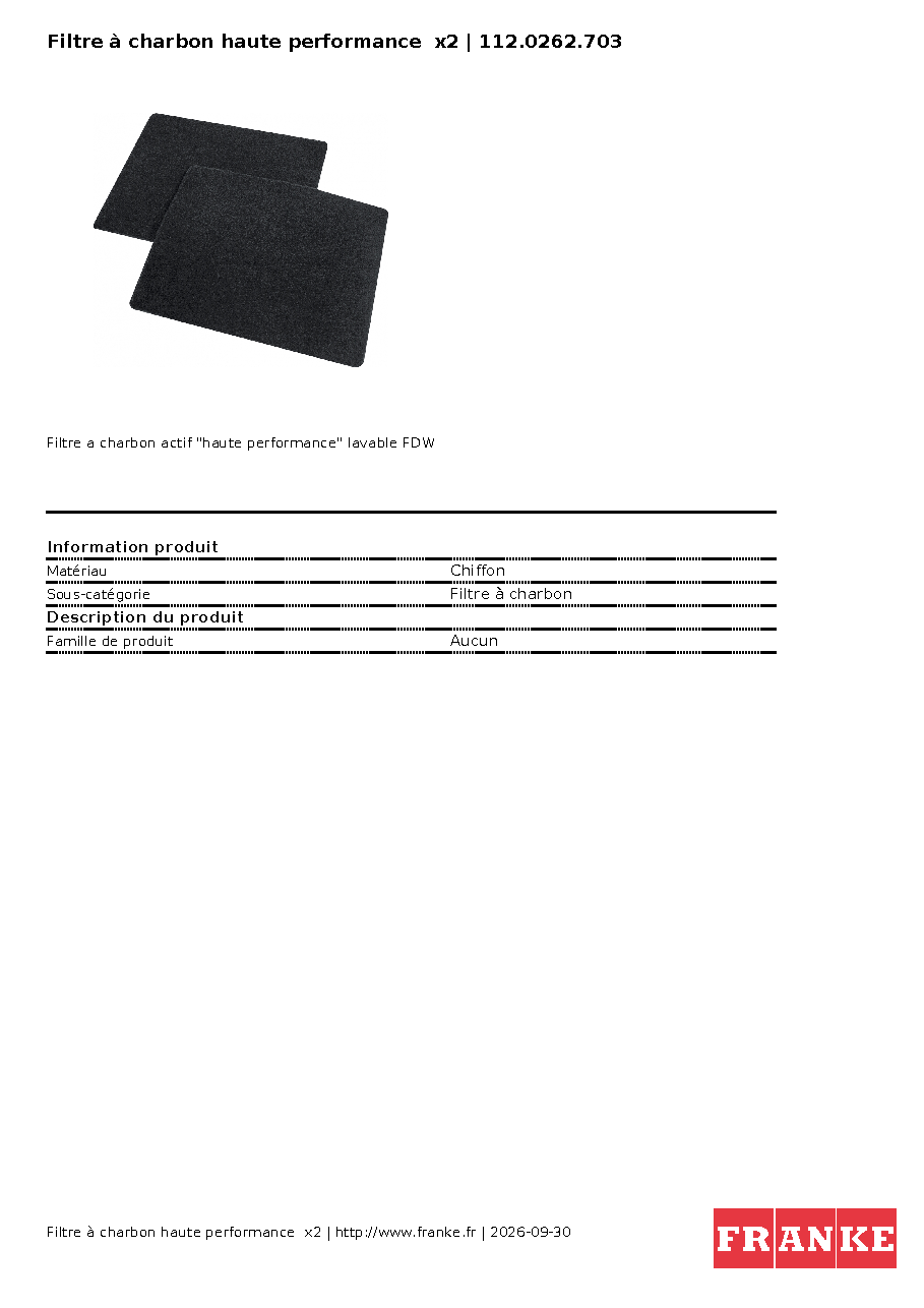 Fiche technique fournisseur