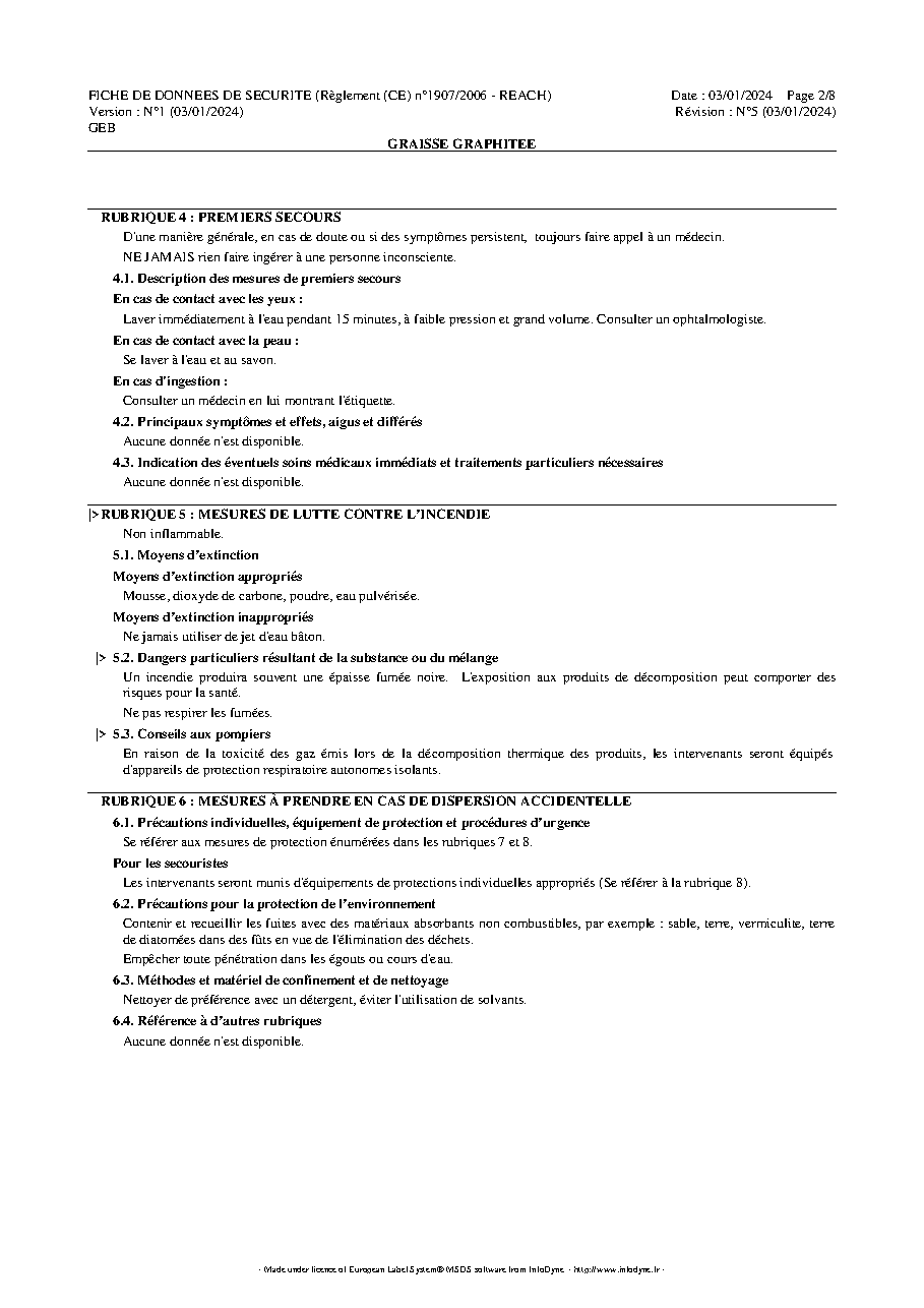 Fiche technique fournisseur
