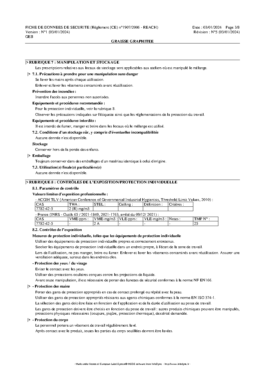 Fiche technique fournisseur