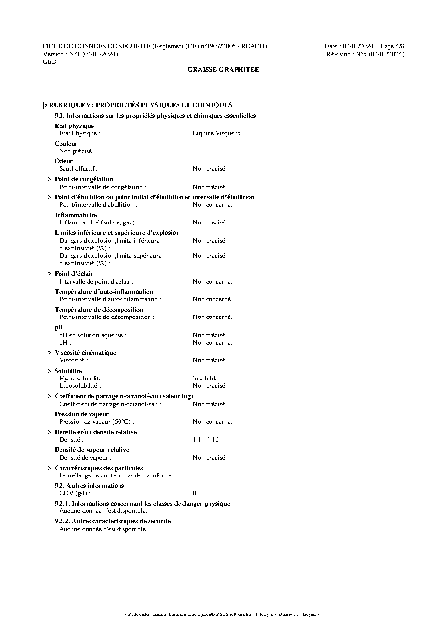Fiche technique fournisseur