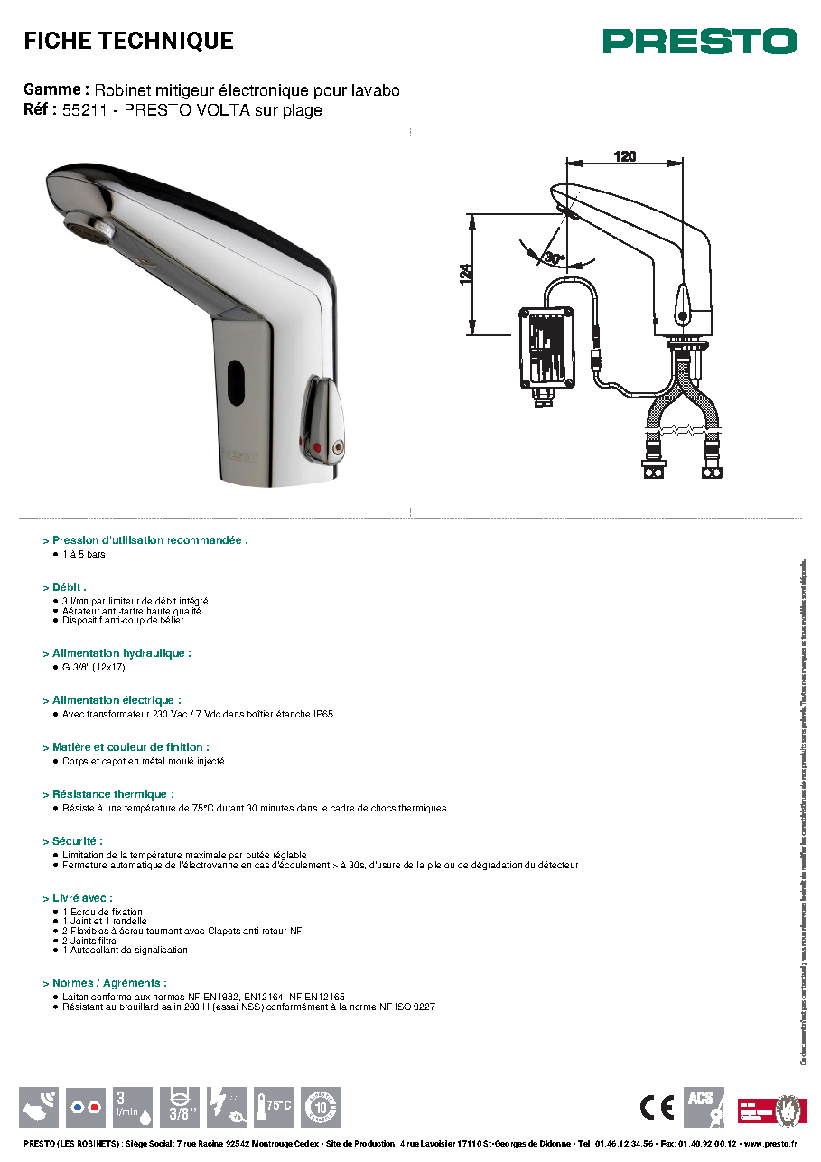 Fiche technique fournisseur