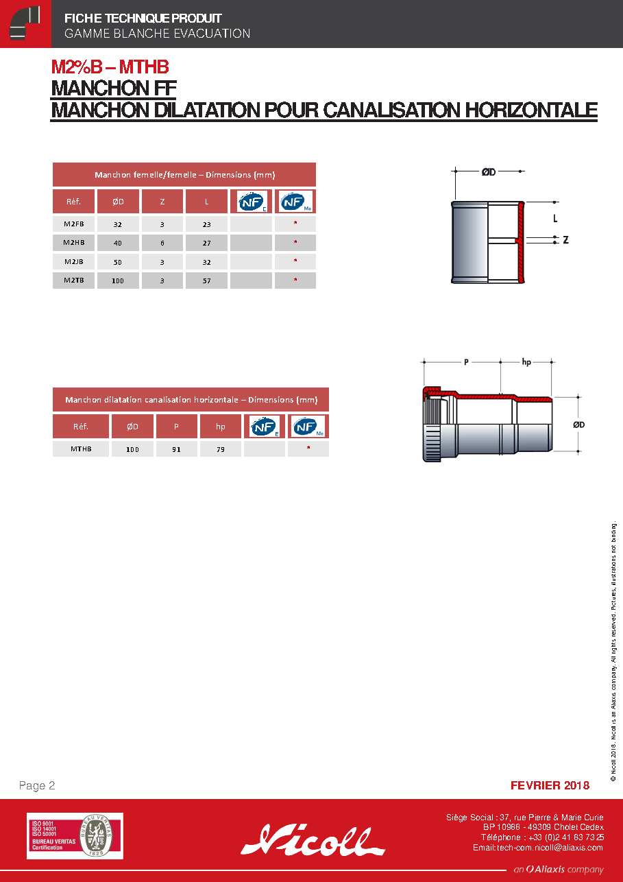 Fiche technique fournisseur
