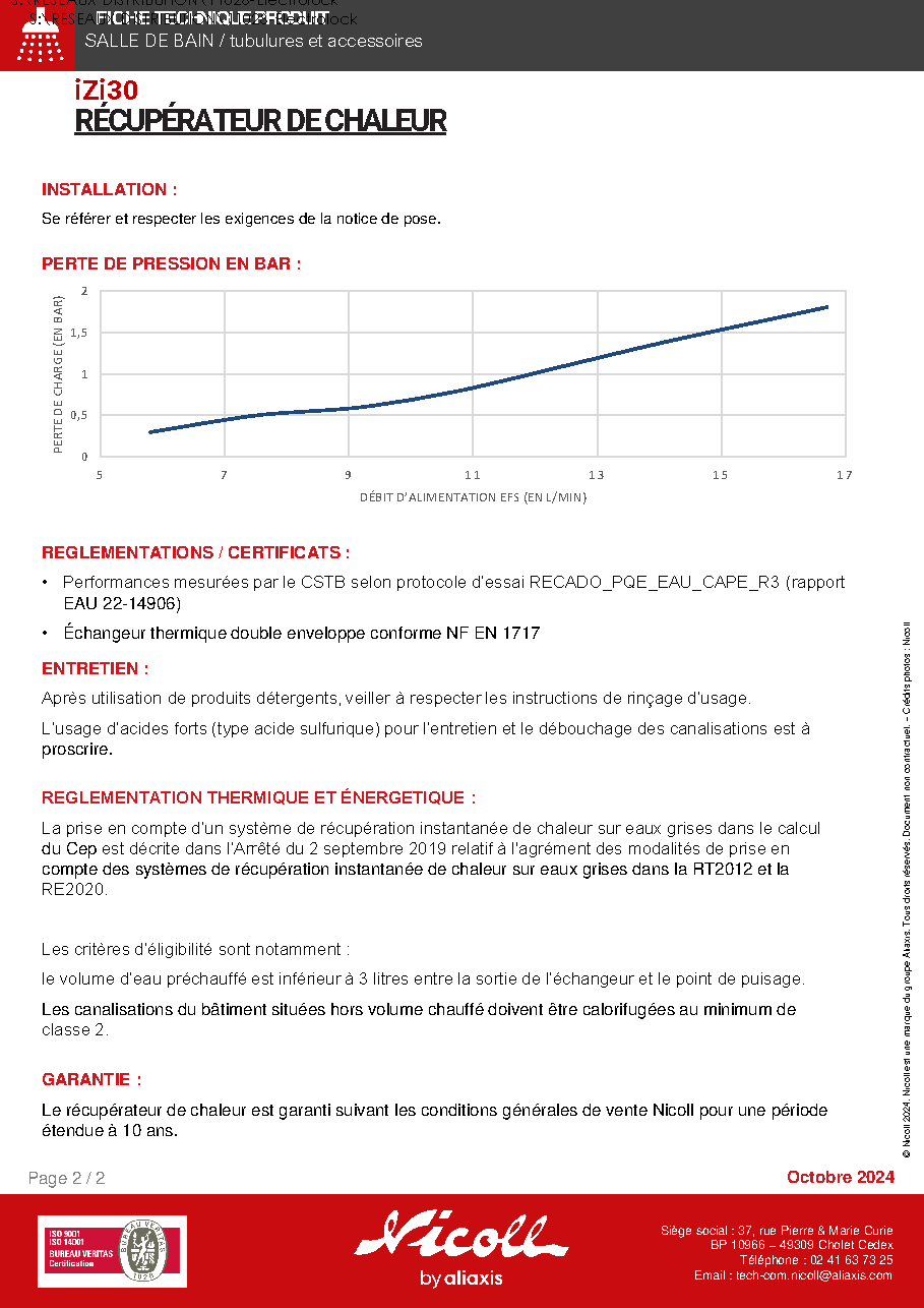 Fiche technique fournisseur