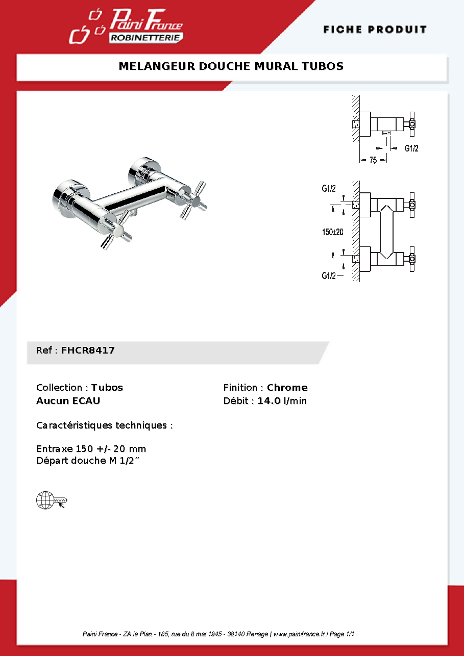 Fiche technique fournisseur