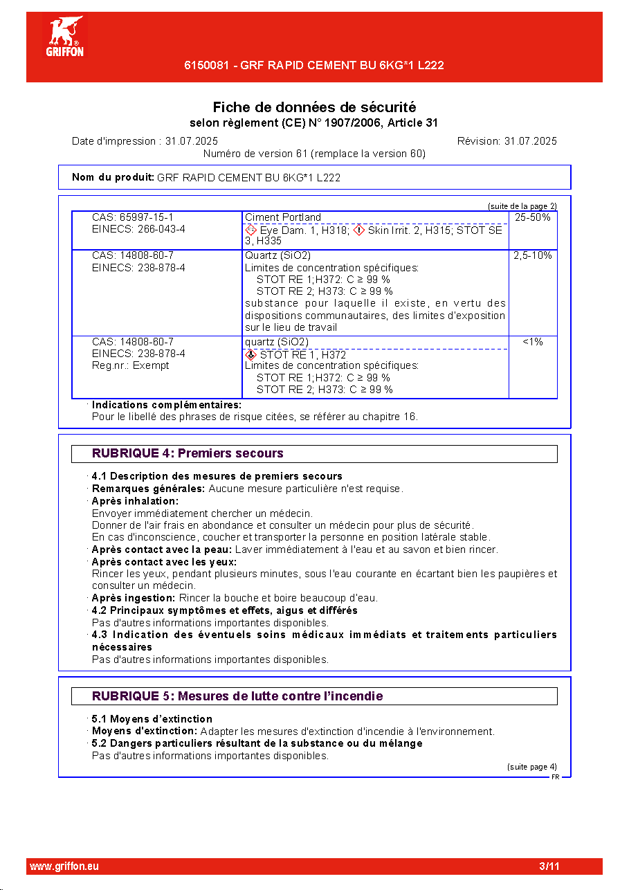 Fiche technique fournisseur