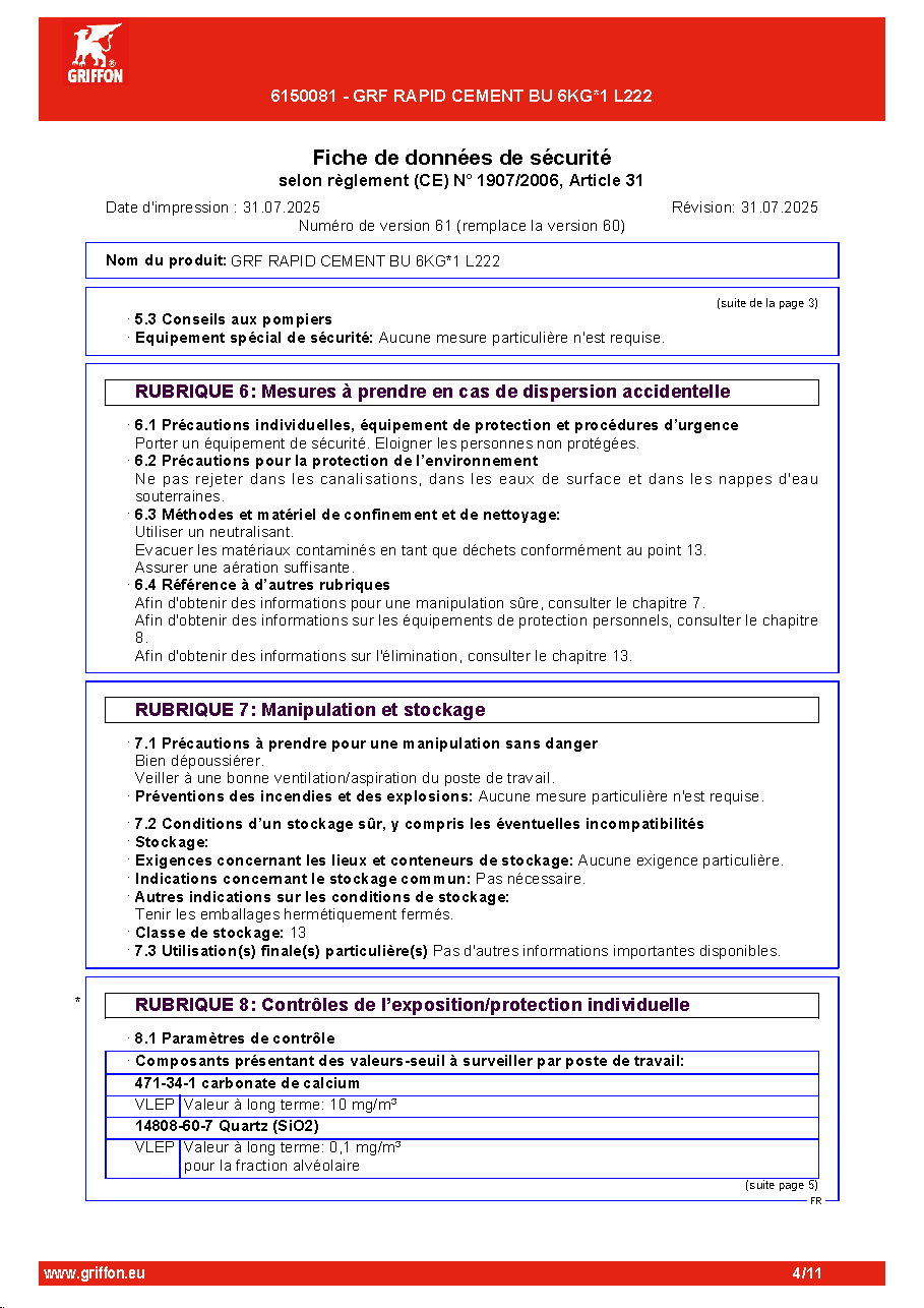 Fiche technique fournisseur