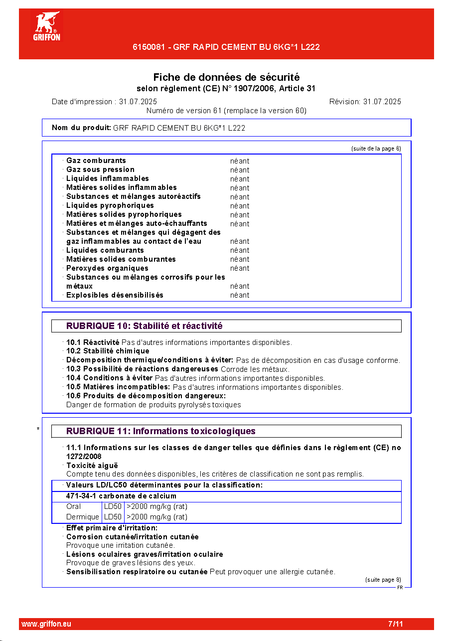 Fiche technique fournisseur