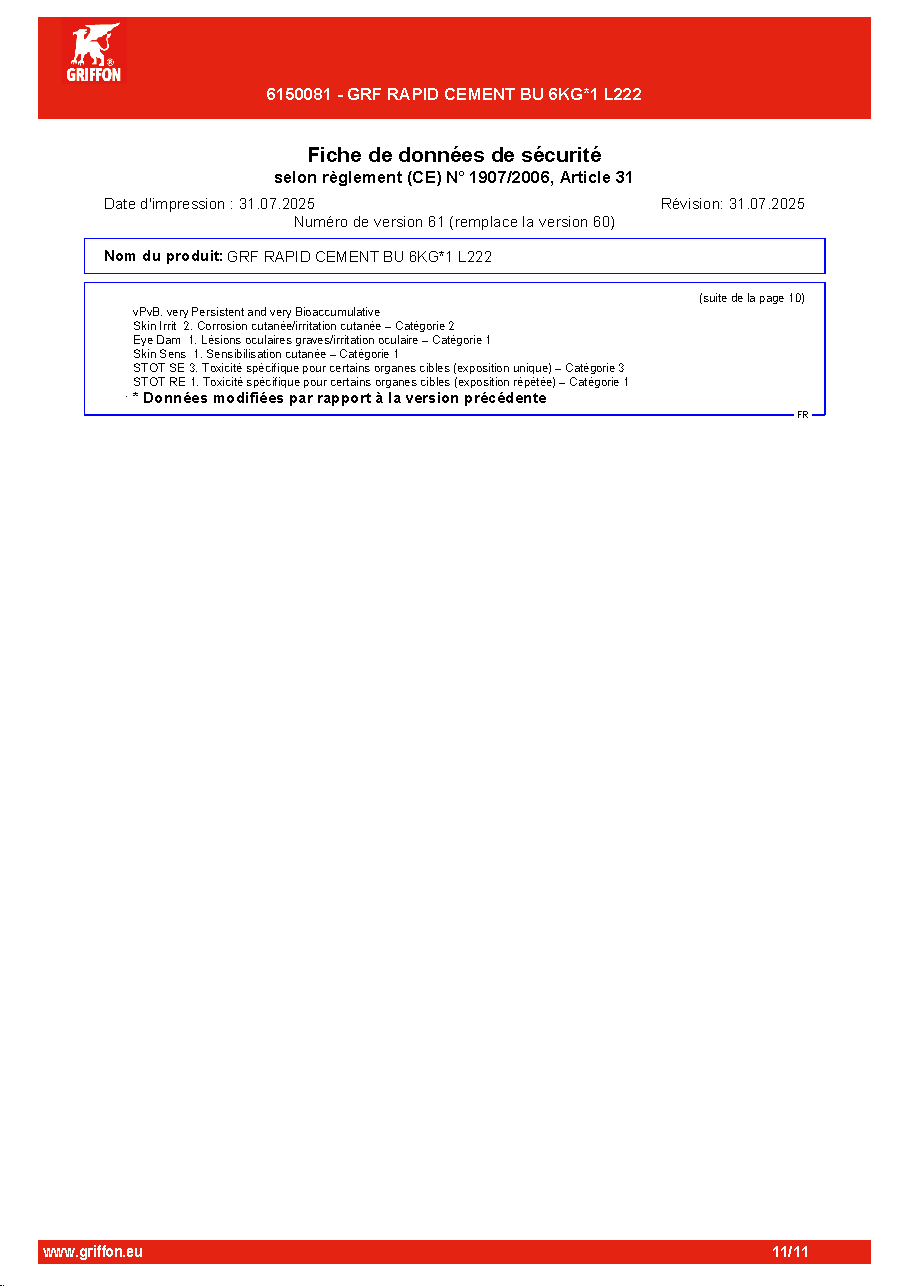 Fiche technique fournisseur