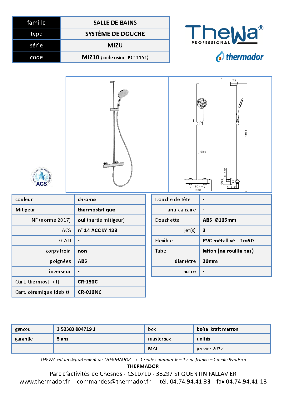 Fiche technique fournisseur