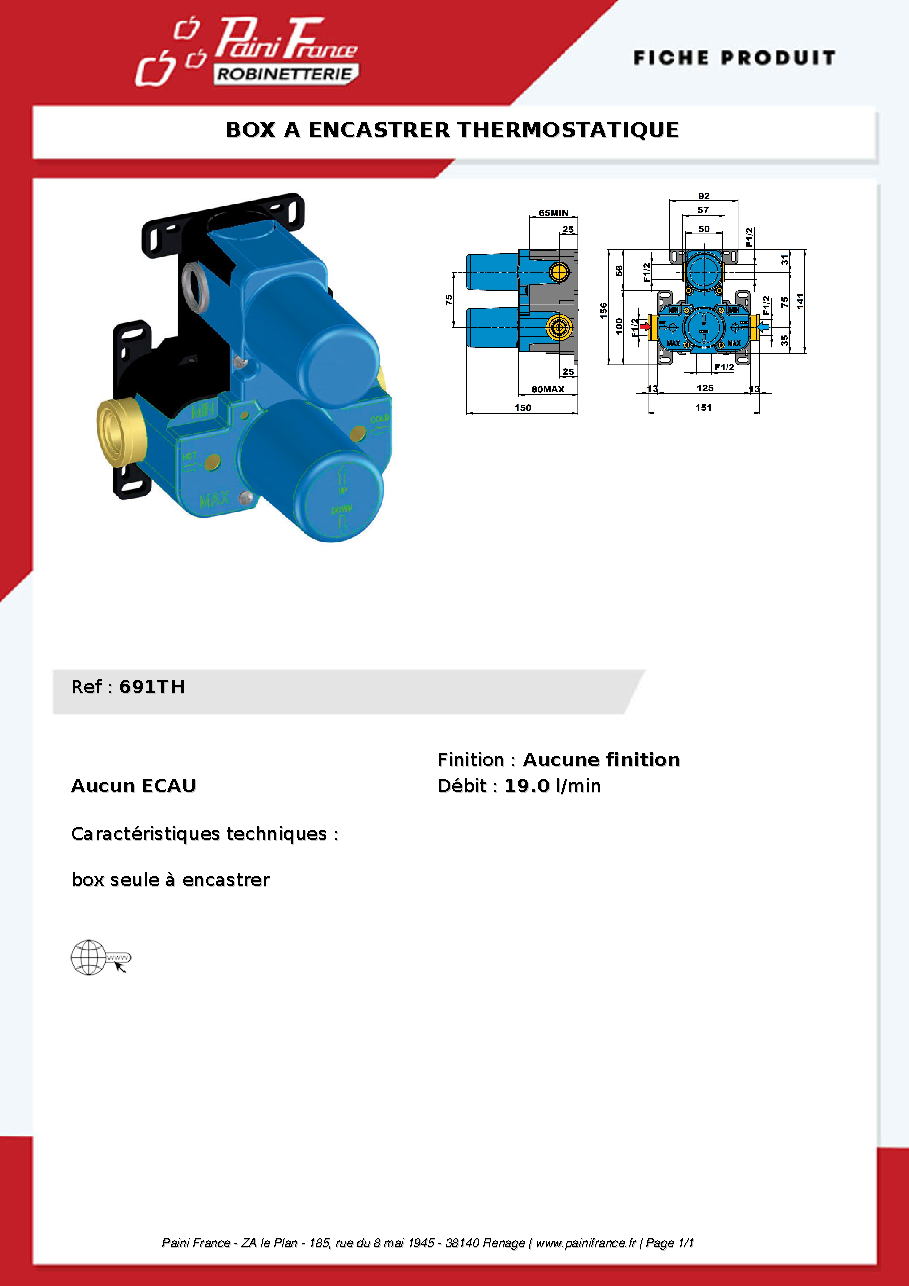 Fiche technique fournisseur