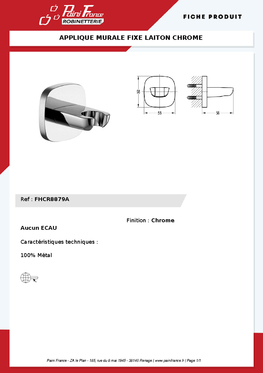 Fiche technique fournisseur