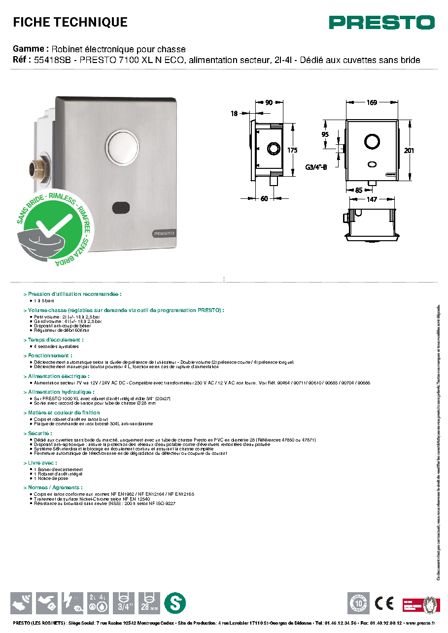 Fiche technique fournisseur