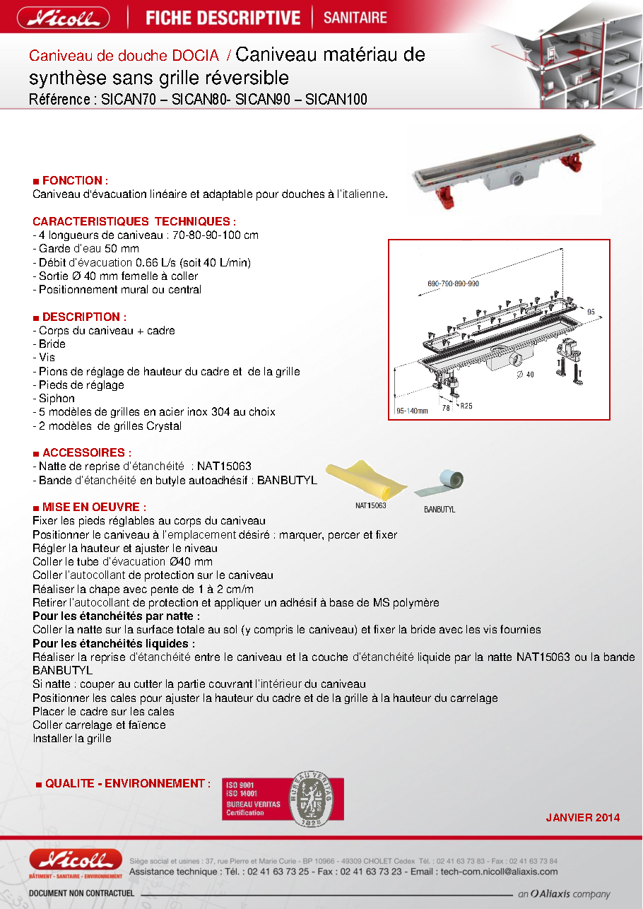 Fiche technique fournisseur