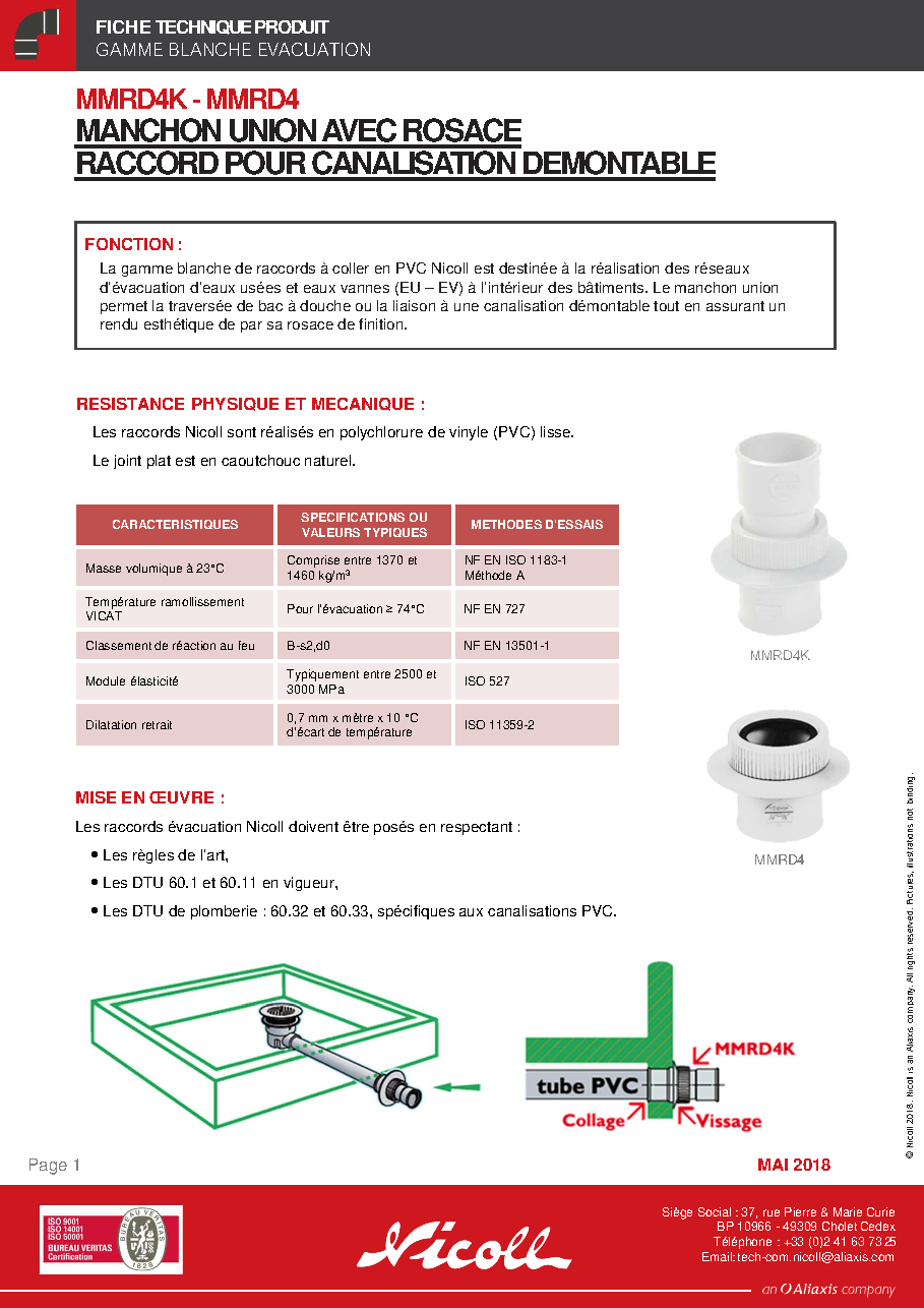 Fiche technique fournisseur