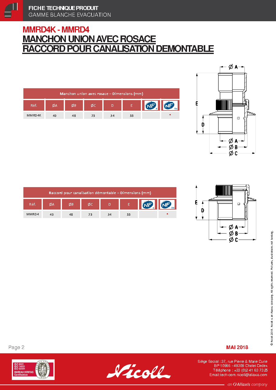Fiche technique fournisseur