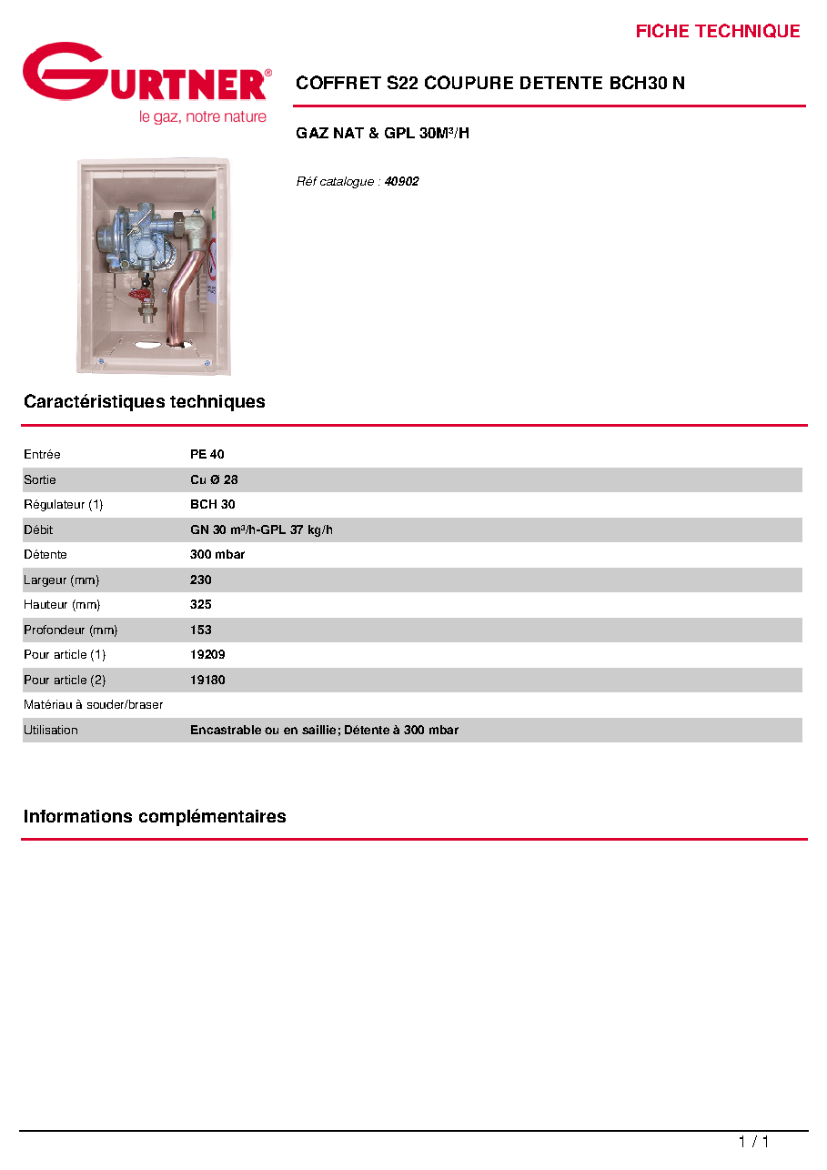 Fiche technique fournisseur