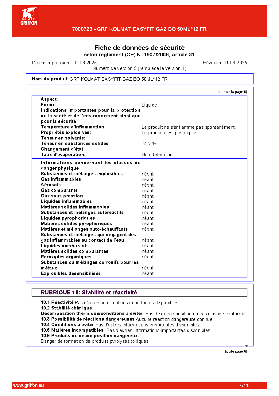 Fiche technique fournisseur