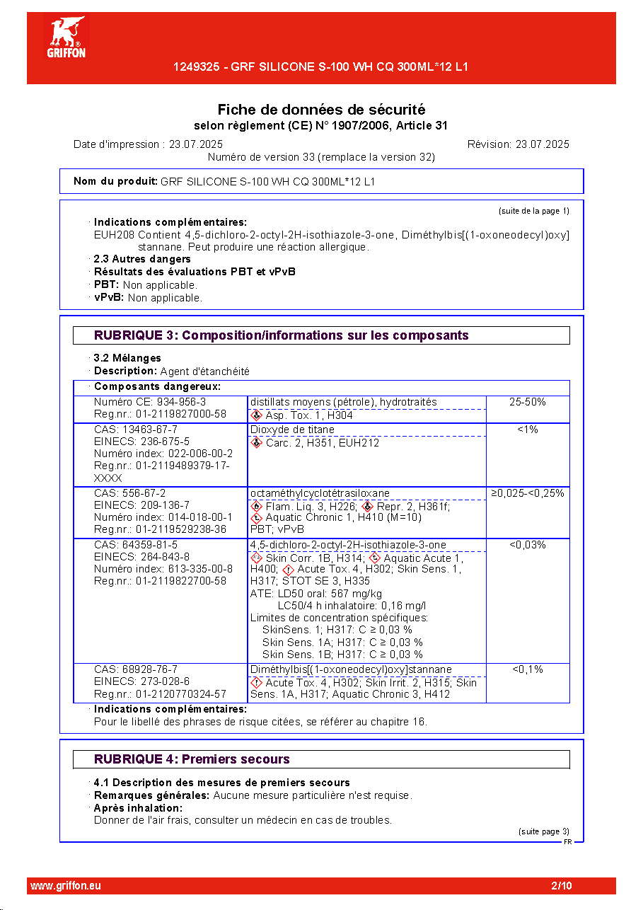 Fiche technique fournisseur
