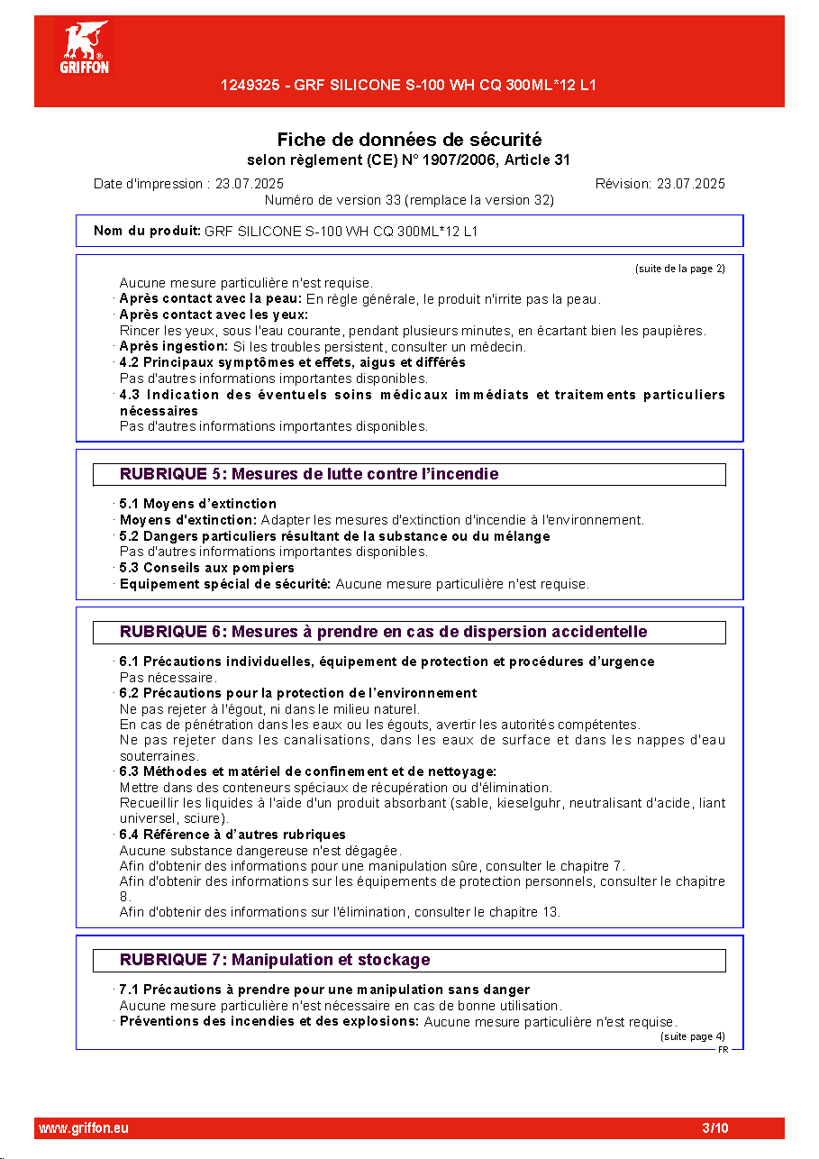 Fiche technique fournisseur