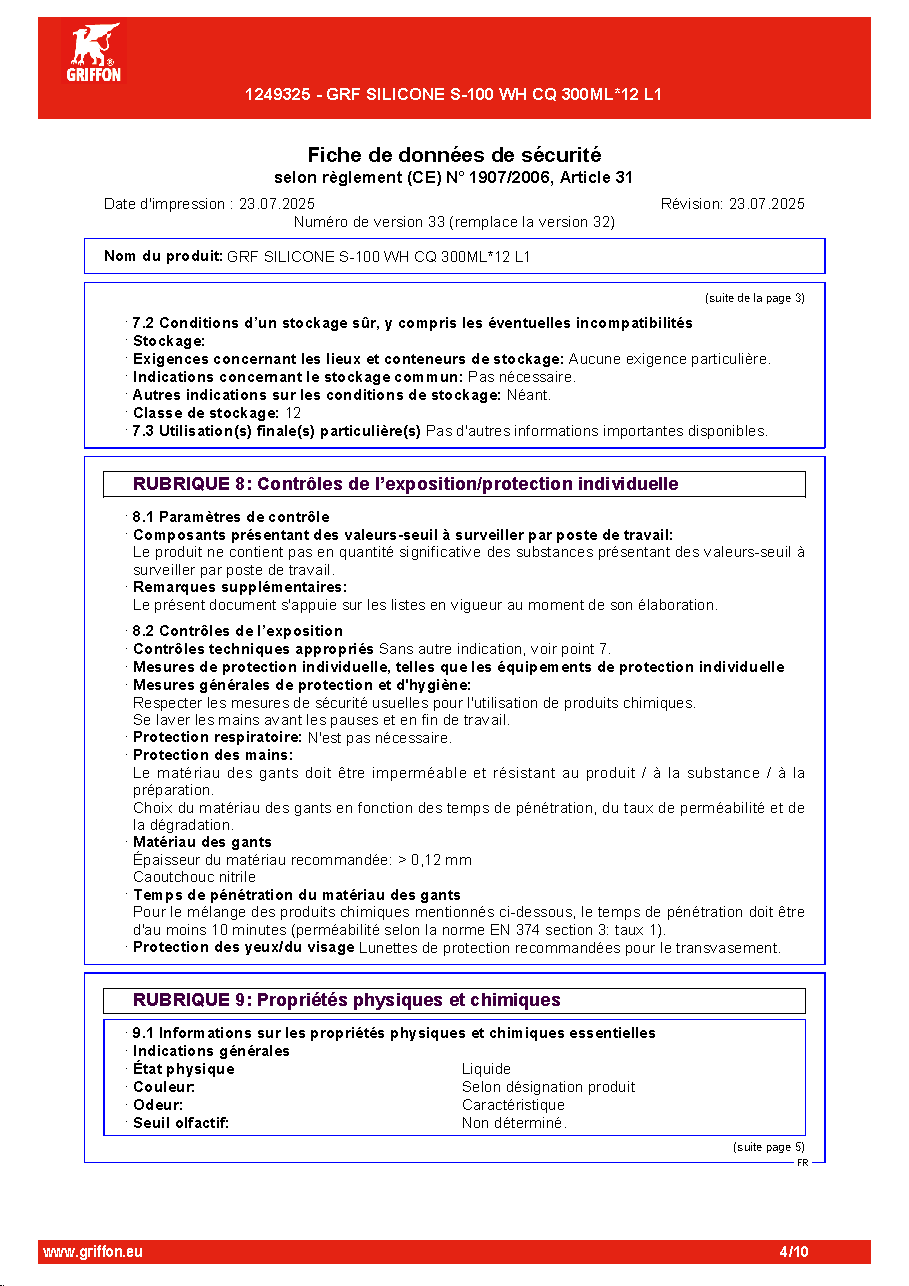 Fiche technique fournisseur