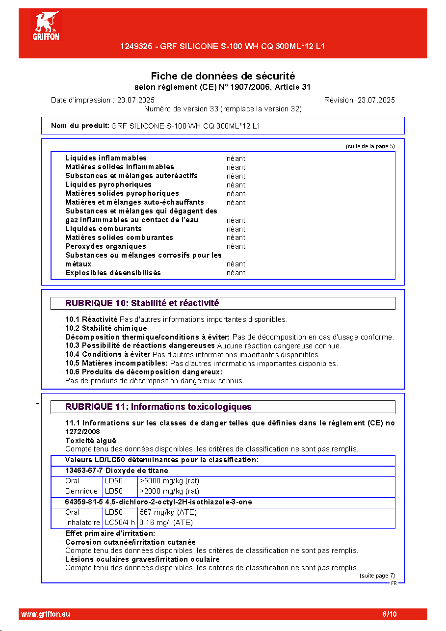 Fiche technique fournisseur