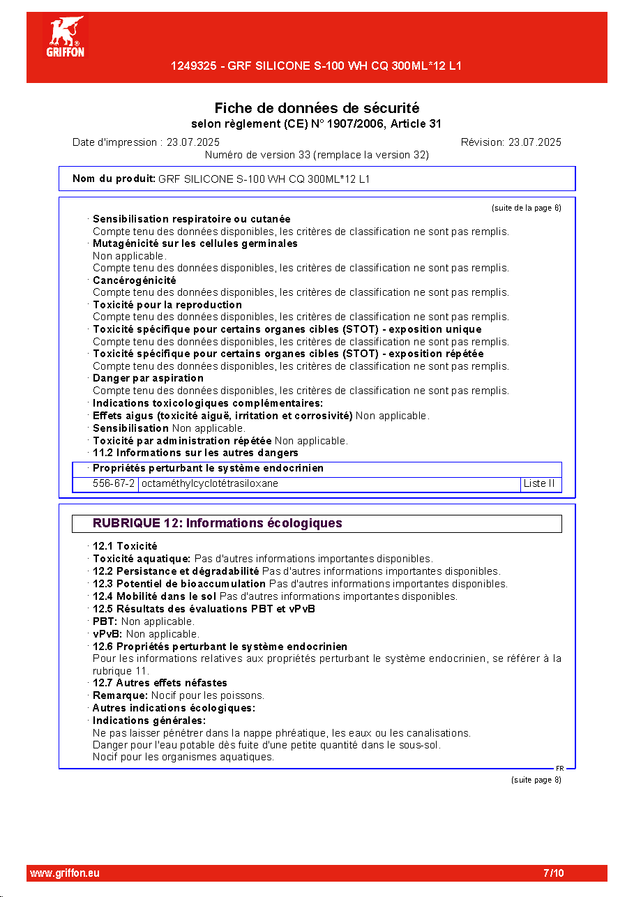 Fiche technique fournisseur