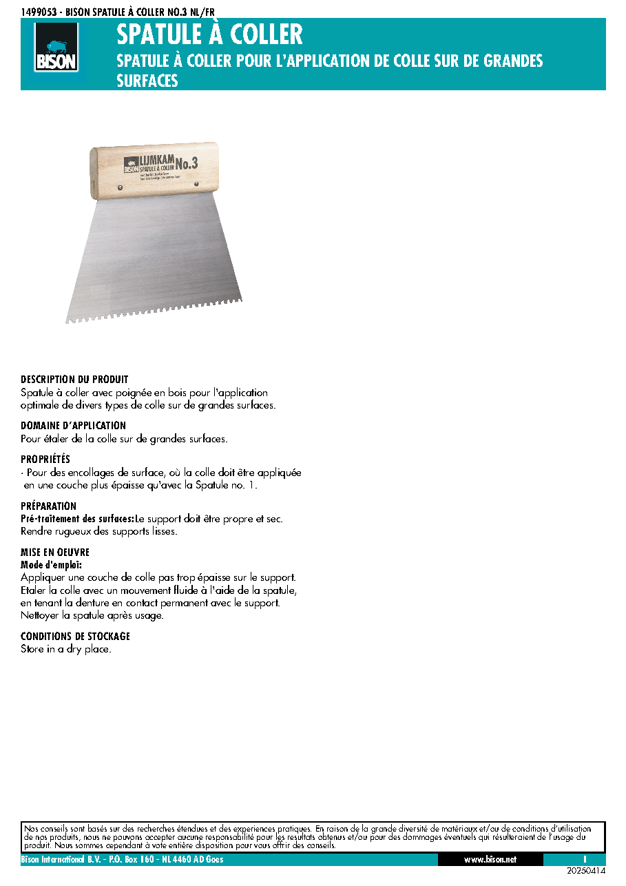 Fiche technique fournisseur