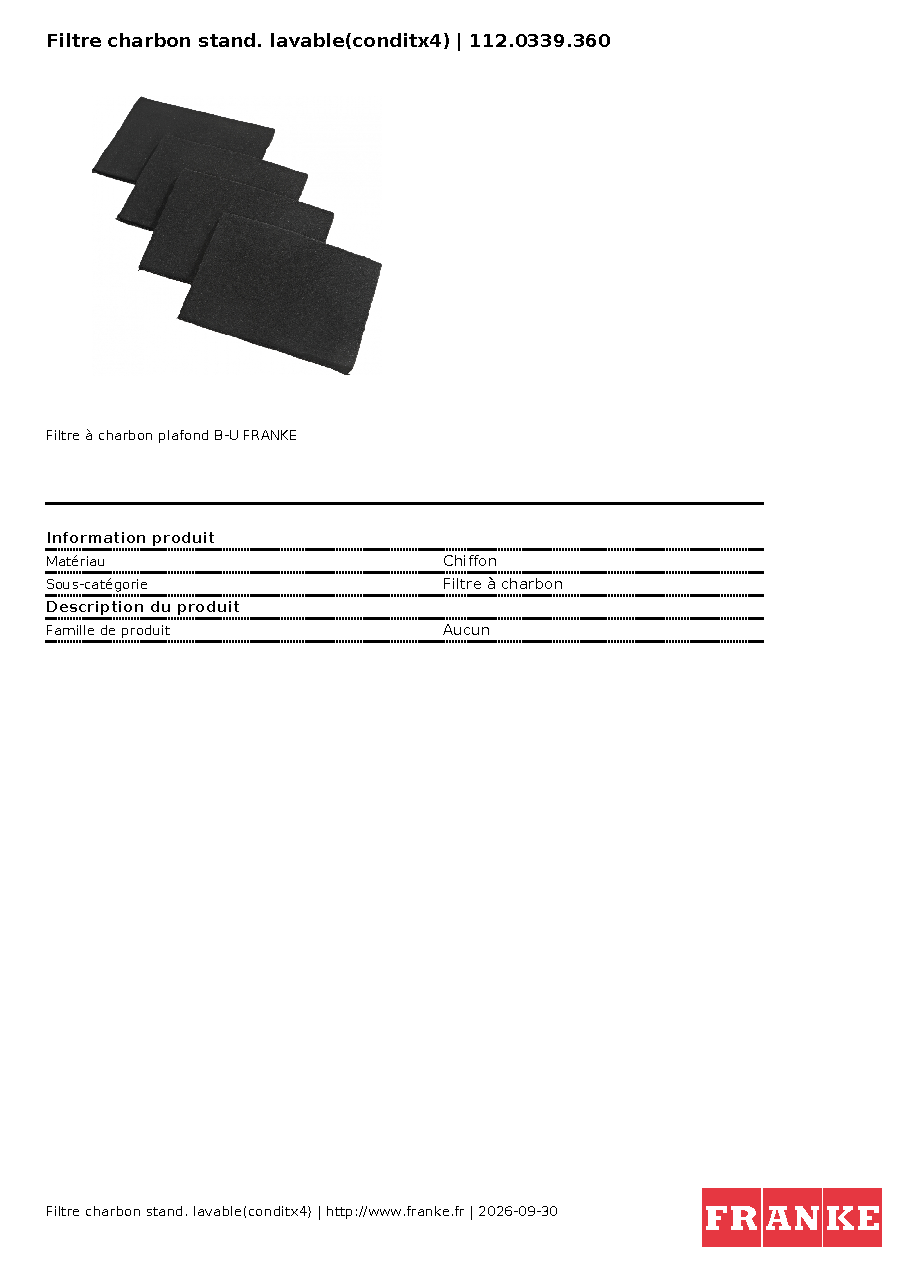 Fiche technique fournisseur