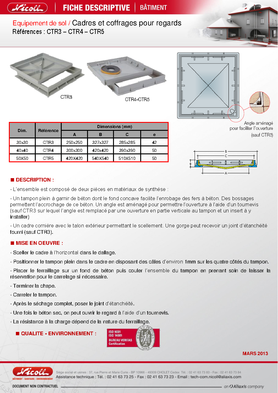 Fiche technique fournisseur