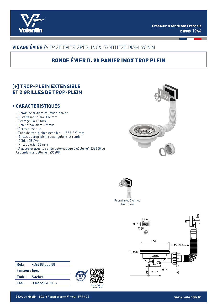 Fiche technique fournisseur