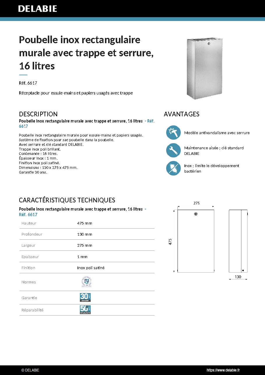 Fiche technique fournisseur