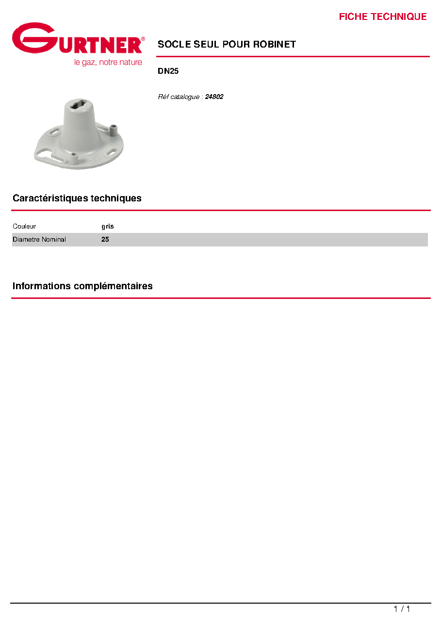 Fiche technique fournisseur