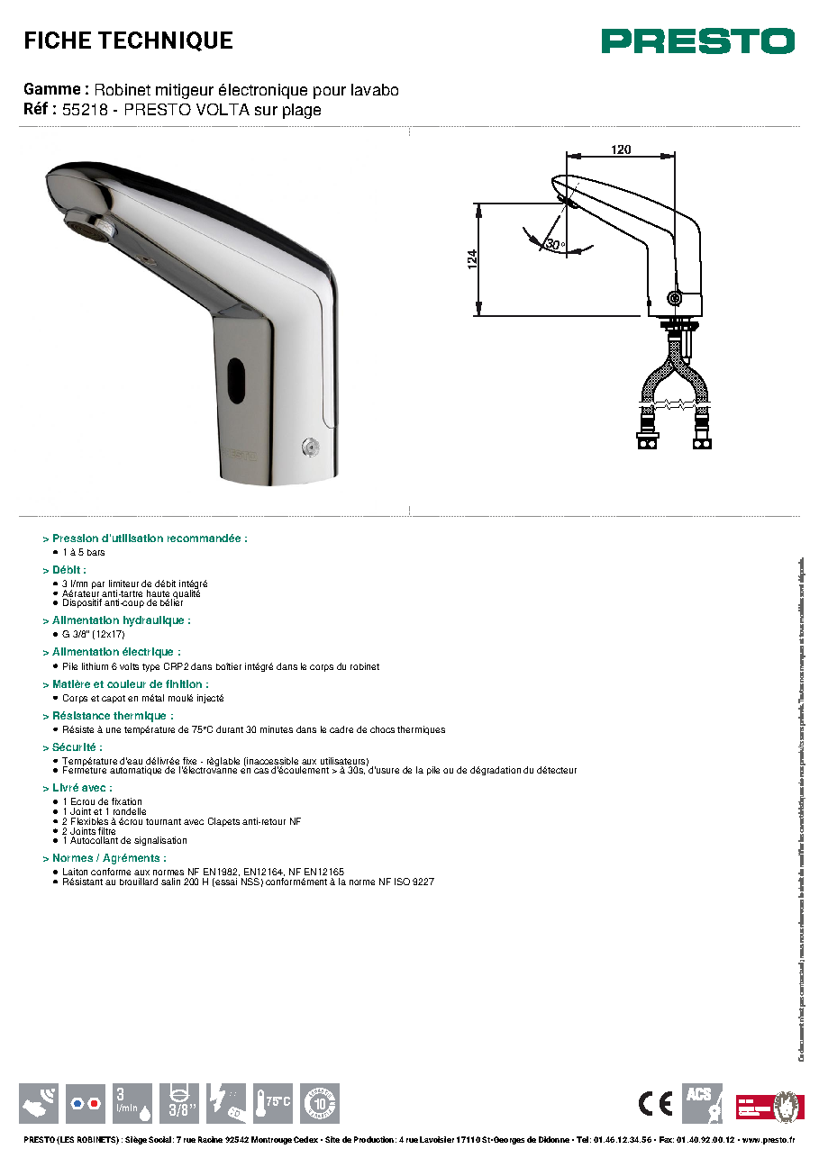Fiche technique fournisseur