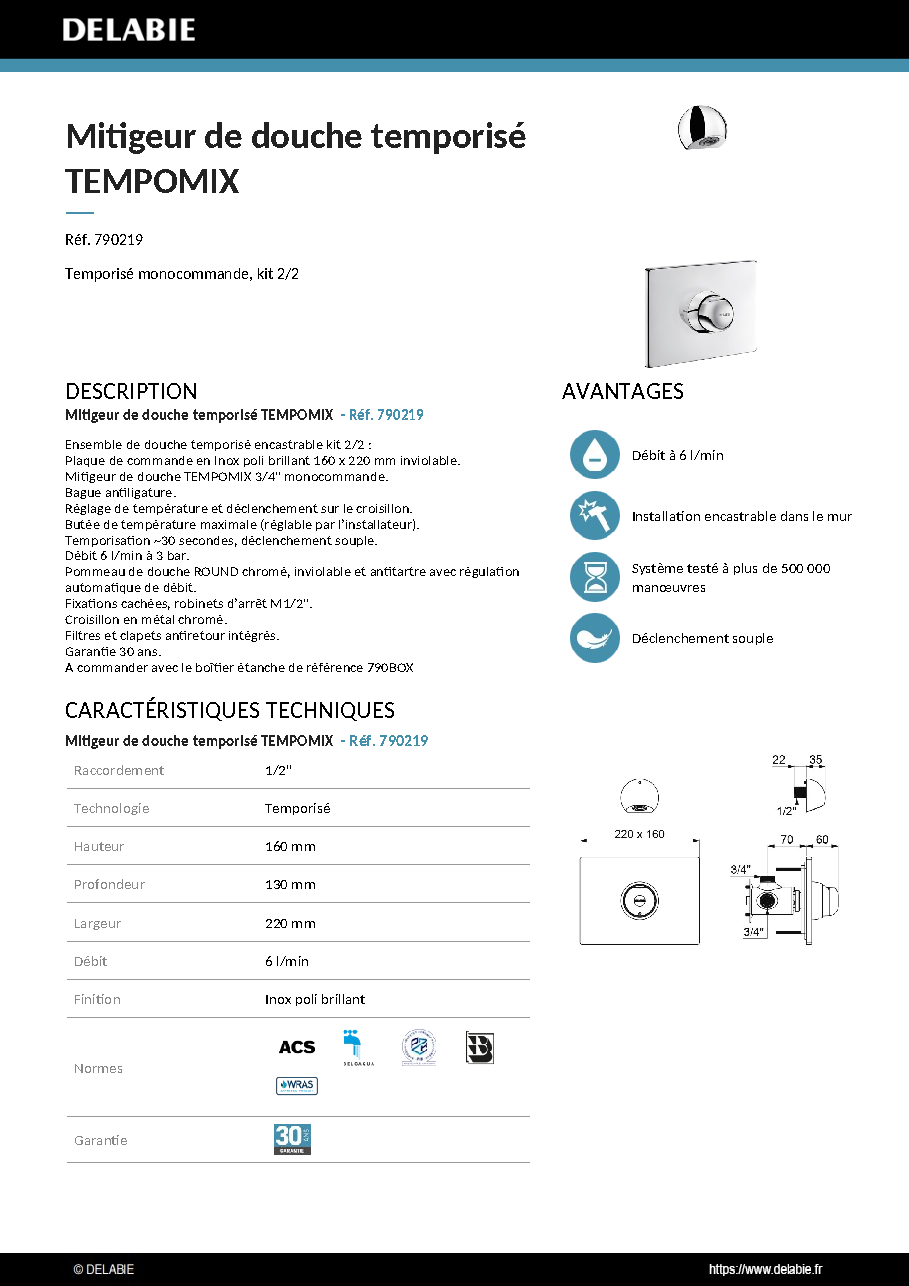 Fiche technique fournisseur