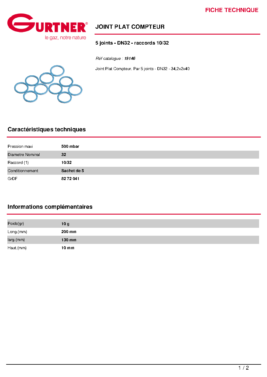 Fiche technique fournisseur