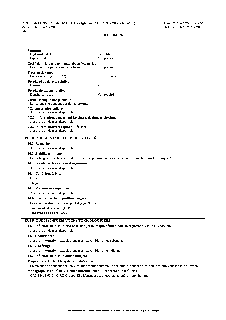 Fiche technique fournisseur