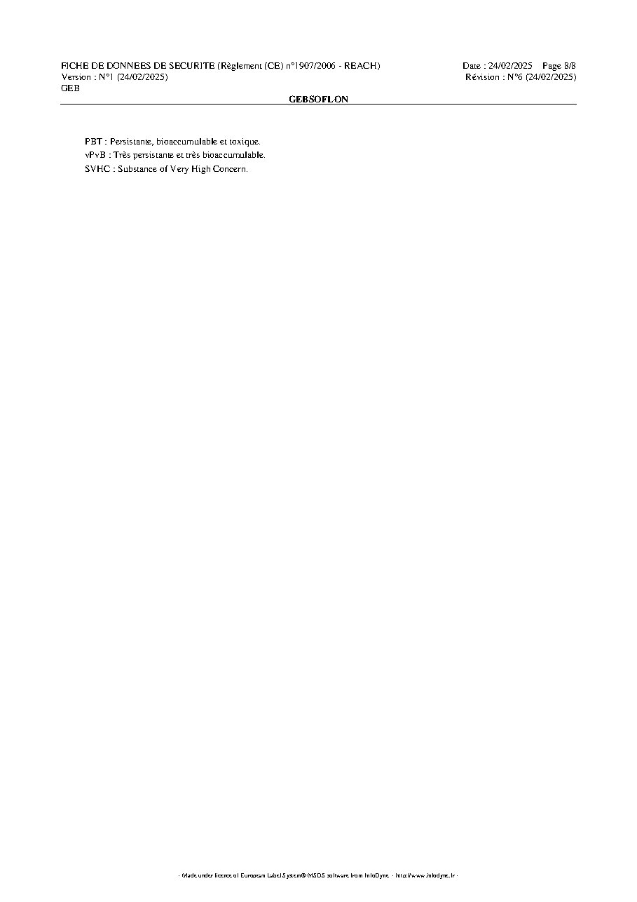 Fiche technique fournisseur