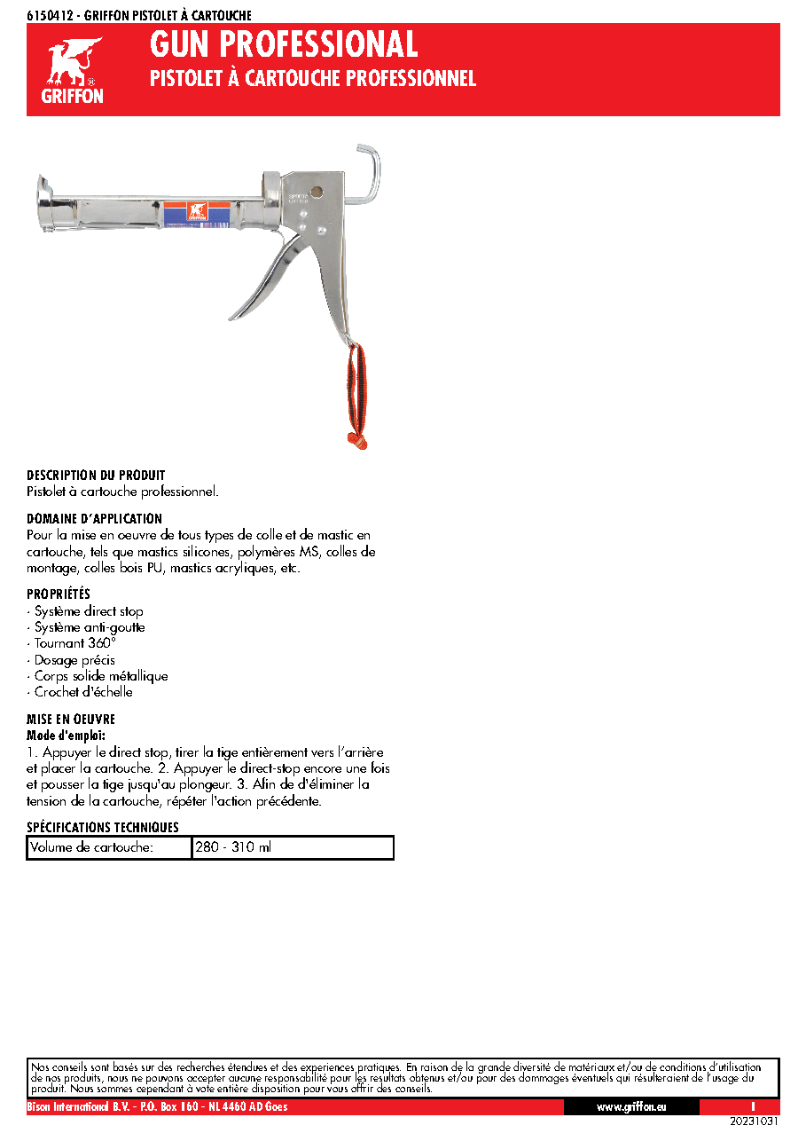Fiche technique fournisseur