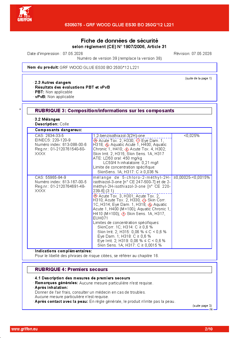 Fiche technique fournisseur