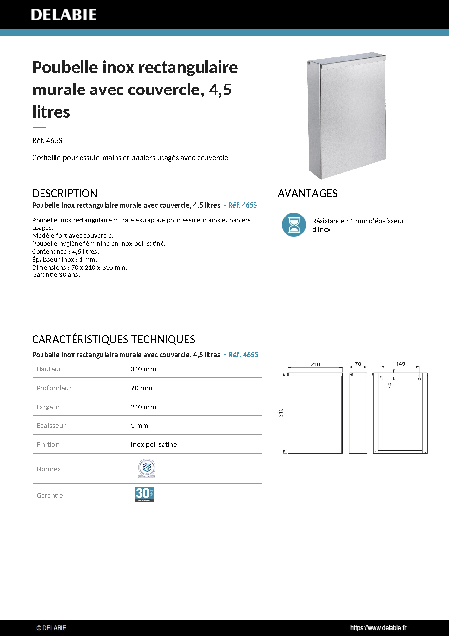 Fiche technique fournisseur