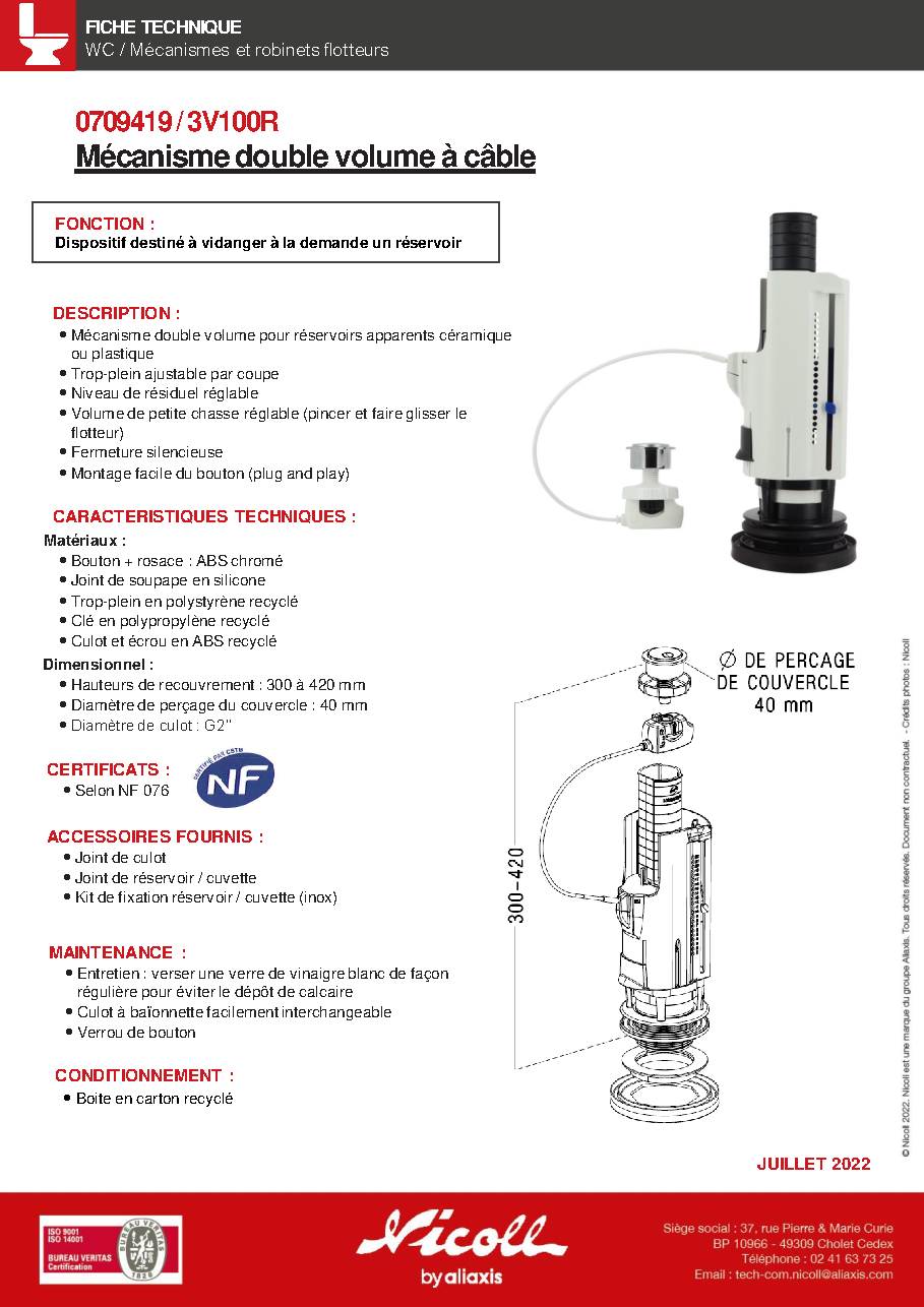 Fiche technique fournisseur