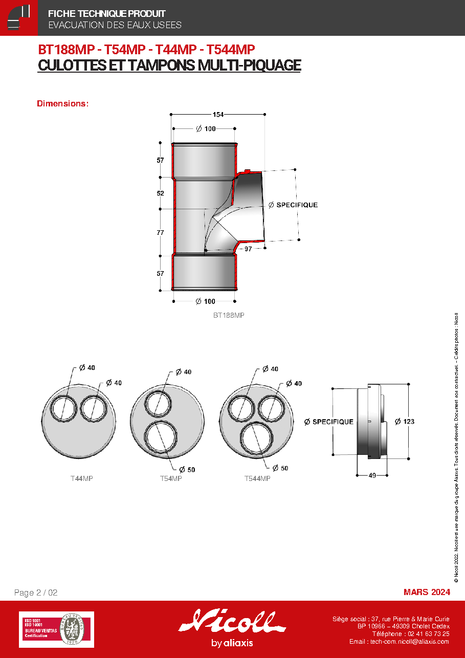 Fiche technique fournisseur