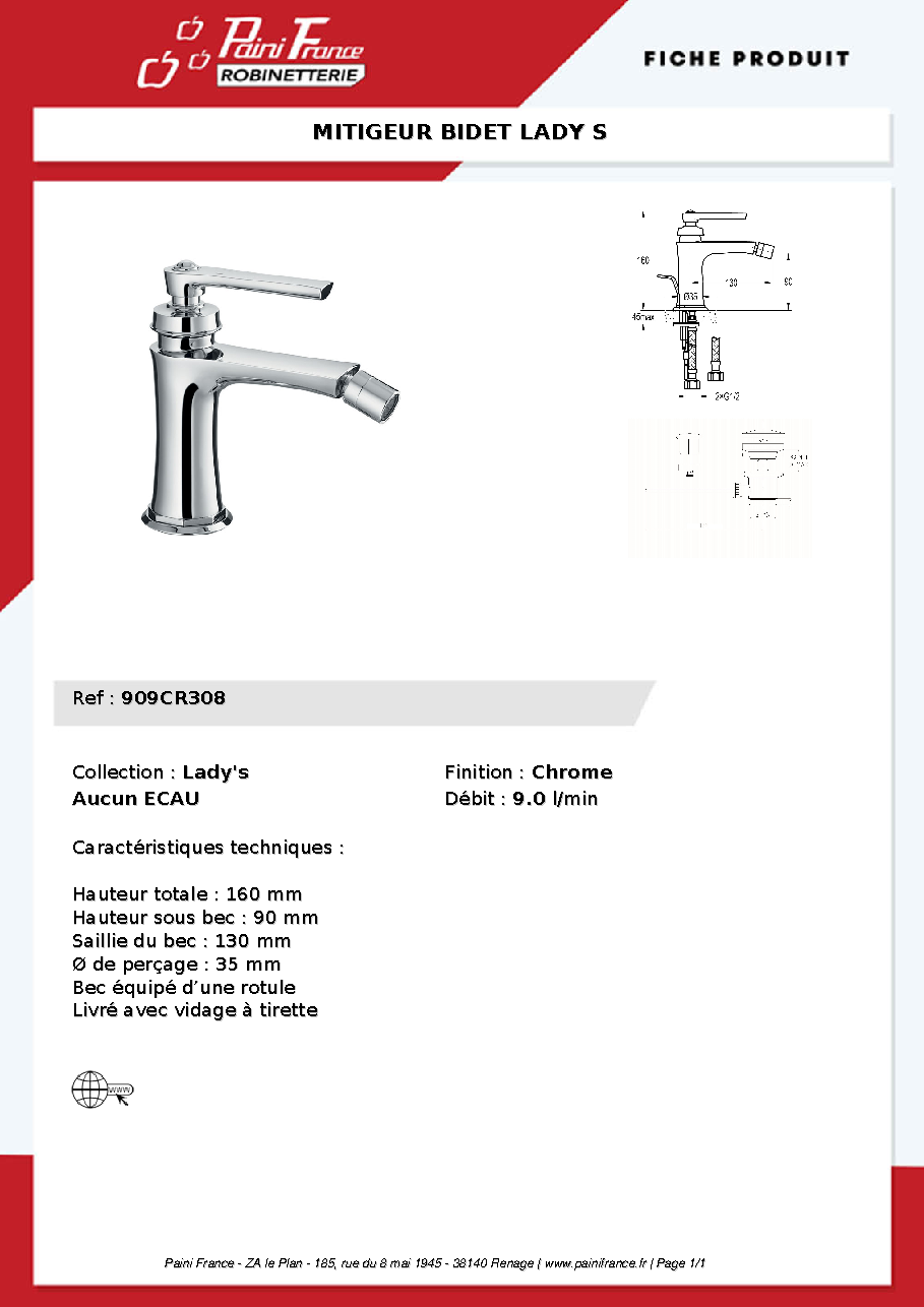 Fiche technique fournisseur
